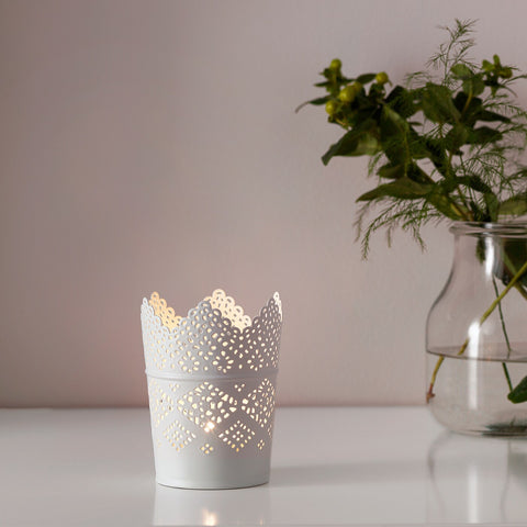 Image of SKURAR White Candle Holder- Ikea